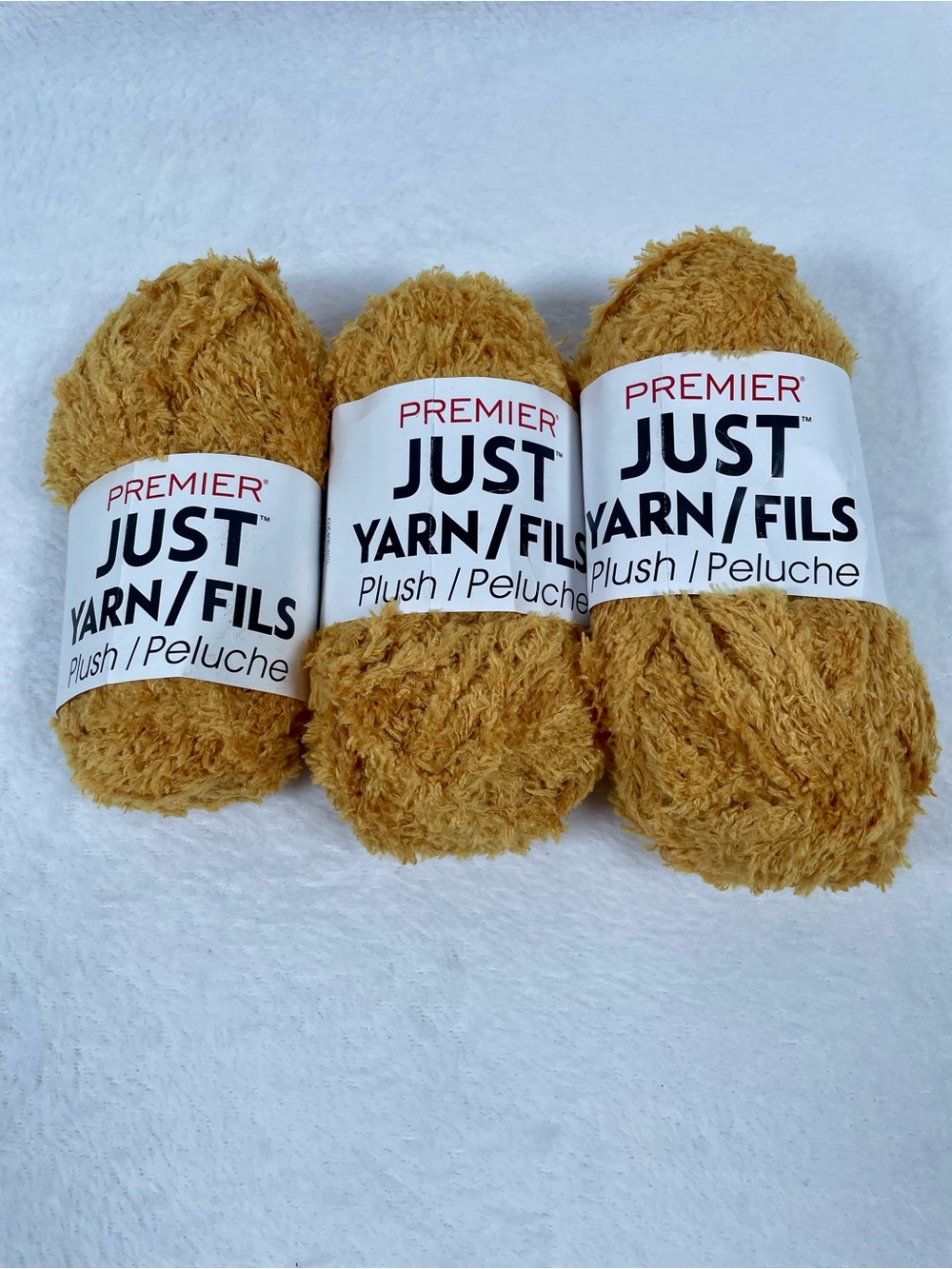 3 Skeins Premier Just Yarn Plush SQUASH - 106 Yds - Medium 4 - Lot 3420